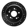 633-59050L Drilled/Slotted Brake Rotor [Black], 2005-2010 Acura/Honda, Position: Rear Left - image 1