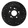 633-59052R Drilled/Slotted Brake Rotor [Black], 2006-2014 Acura/Honda, Position: Rear Right - image 1