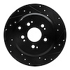 633-59054R Drilled/Slotted Brake Rotor [Black], 2007-2017 Acura/Honda, Position: Rear Right - image 1