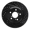 633-59058R Drilled/Slotted Brake Rotor [Black], Fits Select Acura/Honda, Position: Front Right - image 1