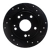 633-59059R Drilled/Slotted Brake Rotor [Black], Fits Select Acura/Honda, Position: Rear Right - image 1