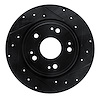 633-59060R Drilled/Slotted Brake Rotor [Black], 2016-2016 Acura/Honda, Position: Rear Right - image 1