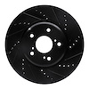 633-59063R Drilled/Slotted Brake Rotor [Black], Fits Select Acura/Honda, Position: Front Right - image 1