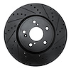 633-59064R Drilled/Slotted Brake Rotor [Black], Fits Select Acura/Honda, Position: Front Right - image 1