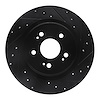 633-59066R Drilled/Slotted Brake Rotor [Black], Fits Select Acura/Honda, Position: Rear Right - image 1