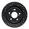 633-59067L Drilled/Slotted Brake Rotor [Black], Fits Select Acura/Honda, Position: Rear Left - image 1