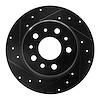 633-63003L Drilled/Slotted Brake Rotor [Black], 1961-1991 Mercedes-Benz, Position: Rear Left - image 1