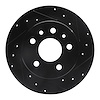 633-63003R Drilled/Slotted Brake Rotor [Black], 1961-1991 Mercedes-Benz, Position: Rear Right - image 1