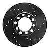 633-63005R Drilled/Slotted Brake Rotor [Black], 1968-1976 Mercedes-Benz, Position: Front Right - image 1