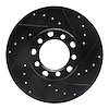 633-63006R Drilled/Slotted Brake Rotor [Black], 1973-1985 Mercedes-Benz, Position: Front Right - image 1