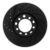 633-63007L Drilled/Slotted Brake Rotor [Black], 1982-1985 Mercedes-Benz, Position: Front Left - image 1