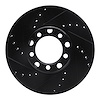 633-63009L Drilled/Slotted Brake Rotor [Black], 1972-1980 Mercedes-Benz, Position: Front Left - image 1