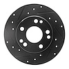 633-63011L Drilled/Slotted Brake Rotor [Black], 1983-1989 Mercedes-Benz, Position: Front Left - image 1