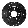 633-63013L Drilled/Slotted Brake Rotor [Black], 1987-2015 Multiple Makes/Models, Position: Rear Left - image 1