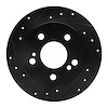 633-63015L Drilled/Slotted Brake Rotor [Black], 1983-1995 Mercedes-Benz, Position: Rear Left - image 1