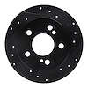 633-63015R Drilled/Slotted Brake Rotor [Black], 1983-1995 Mercedes-Benz, Position: Rear Right - image 1