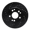 633-63016L Drilled/Slotted Brake Rotor [Black], 1984-1995 Mercedes-Benz, Position: Front Left - image 1