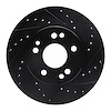 633-63016R Drilled/Slotted Brake Rotor [Black], 1984-1995 Mercedes-Benz, Position: Front Right - image 1