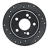 633-63018L Drilled/Slotted Brake Rotor [Black], 1990-1995 Mercedes-Benz, Position: Rear Left - image 1