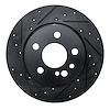 633-63022L Drilled/Slotted Brake Rotor [Black], 1991-1999 Mercedes-Benz, Position: Rear Left - image 1