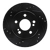 633-63025L Drilled/Slotted Brake Rotor [Black], 1992-1994 Mercedes-Benz, Position: Rear Left - image 1