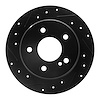 633-63027L Drilled/Slotted Brake Rotor [Black], 1994-1998 Mercedes-Benz, Position: Rear Left - image 1