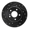 633-63032L Drilled/Slotted Brake Rotor [Black], 1994-2011 Mercedes-Benz, Position: Rear Left - image 1