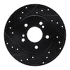 633-63035L Drilled/Slotted Brake Rotor [Black], 1996-1998 Mercedes-Benz, Position: Rear Left - image 1