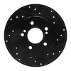 633-63035R Drilled/Slotted Brake Rotor [Black], 1996-1998 Mercedes-Benz, Position: Rear Right - image 1