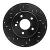 633-63037L Drilled/Slotted Brake Rotor [Black], 1998-2003 Mercedes-Benz, Position: Rear Left - image 1