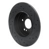 633-63037L Drilled/Slotted Brake Rotor [Black], 1998-2003 Mercedes-Benz, Position: Rear Left - image 4