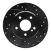 633-63037R Drilled/Slotted Brake Rotor [Black], 1998-2003 Mercedes-Benz, Position: Rear Right - image 1