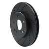 633-63047L Drilled/Slotted Brake Rotor [Black], 1996-2015 Mercedes-Benz, Position: Front Left - image 2