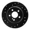 633-63051L Drilled/Slotted Brake Rotor [Black], 2003-2016 Mercedes-Benz, Position: Rear Left - image 1