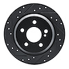 633-63071L Drilled/Slotted Brake Rotor [Black], 2003-2006 Mercedes-Benz, Position: Rear Left - image 1