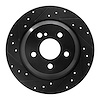 633-63078L Drilled/Slotted Brake Rotor [Black], 2007-2013 Mercedes-Benz, Position: Rear Left - image 1