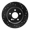 633-63078R Drilled/Slotted Brake Rotor [Black], 2007-2013 Mercedes-Benz, Position: Rear Right - image 1