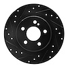 633-63086L Drilled/Slotted Brake Rotor [Black], 2008-2015 Mercedes-Benz, Position: Rear Left - image 1