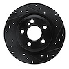 633-63099R Drilled/Slotted Brake Rotor [Black], 2012-2020 Mercedes-Benz, Position: Rear Right - image 1
