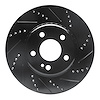 633-63118R Drilled/Slotted Brake Rotor [Black], Fits Select Mercedes-Benz, Position: Rear Right - image 1