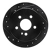 633-63123L Drilled/Slotted Brake Rotor [Black], 1998-2005 Mercedes-Benz, Position: Rear Left - image 1