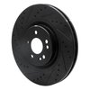 633-63124L Drilled/Slotted Brake Rotor [Black], 2000-2005 Mercedes-Benz, Position: Front Left - image 3