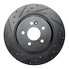 633-63125L Drilled/Slotted Brake Rotor [Black], 2000-2005 Mercedes-Benz, Position: Rear Left - image 1