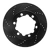 633-63134L Drilled/Slotted Brake Rotor [Black], Fits Select Multiple Makes/Models, Position: Rear Left,Rr Left