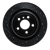 633-63140L Drilled/Slotted Brake Rotor [Black], 2012-2019 Mercedes-Benz, Position: Rear Left - image 1