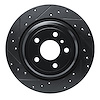 633-63143L Drilled/Slotted Brake Rotor [Black], 2012-2018 Mercedes-Benz, Position: Rear Left - image 1