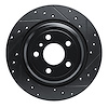 633-63143R Drilled/Slotted Brake Rotor [Black], 2012-2018 Mercedes-Benz, Position: Rear Right - image 1