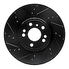 633-63144L Drilled/Slotted Brake Rotor [Black], 2012-2018 Mercedes-Benz, Position: Front Left - image 1