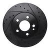 633-63158R Drilled/Slotted Brake Rotor [Black], Fits Select Mercedes-Benz, Position: Front Right - image 1