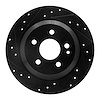 633-63161L Drilled/Slotted Brake Rotor [Black], Fits Select Mercedes-Benz, Position: Rear Left - image 1